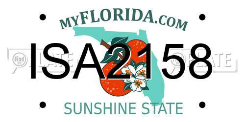 ISA2158 Florida License Plate