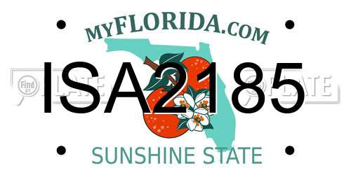 ISA2185 Florida License Plate