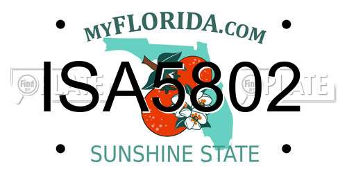 ISA5802 Florida License Plate
