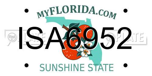 ISA6952 Florida License Plate