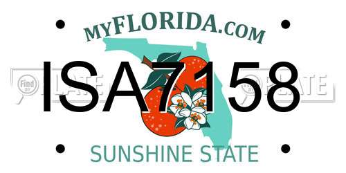 ISA7158 Florida License Plate