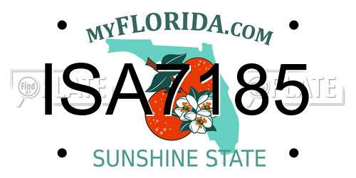 ISA7185 Florida License Plate