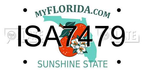ISA7479 Florida License Plate
