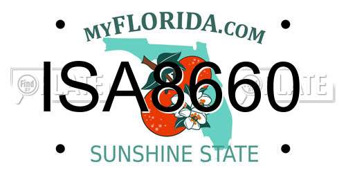 ISA8660 Florida License Plate