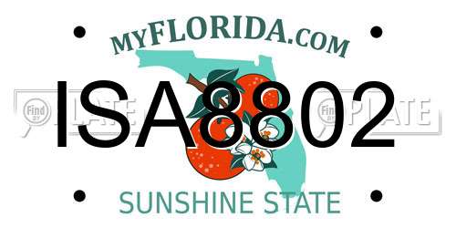 ISA8802 Florida License Plate