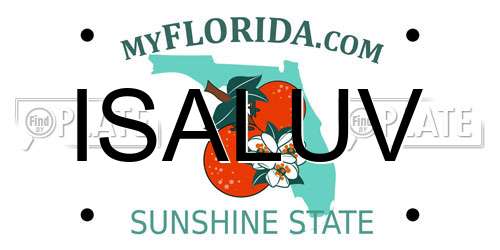 ISALUV Florida License Plate