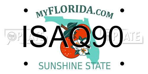 ISAQ90 Florida License Plate