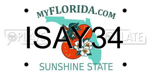 ISAY34 Florida License Plate