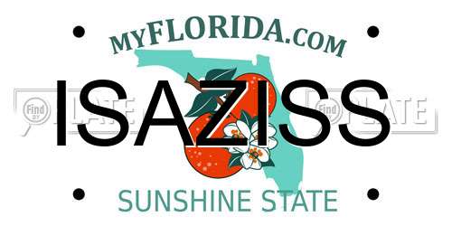 ISAZISS Florida License Plate