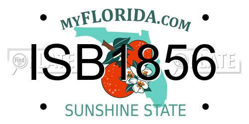 ISB1856 Florida License Plate