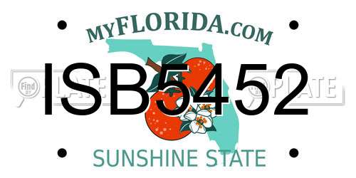 ISB5452 Florida License Plate