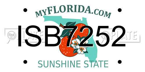 ISB7252 Florida License Plate