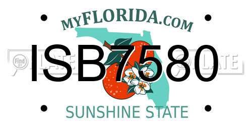 ISB7580 Florida License Plate