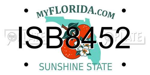 ISB8452 Florida License Plate