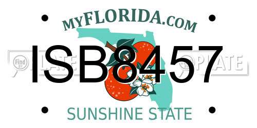 ISB8457 Florida License Plate