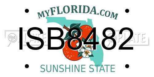 ISB8482 Florida License Plate