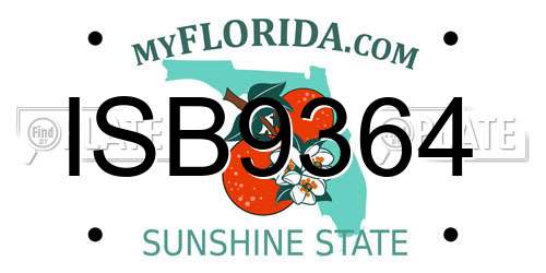 ISB9364 Florida License Plate