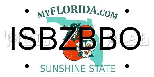 ISBZBBO Florida License Plate