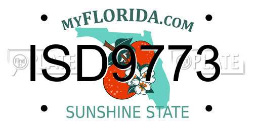 ISD9773 Florida License Plate