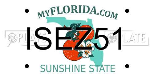 ISEZ51 Florida License Plate