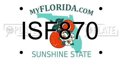 ISF870 Florida License Plate