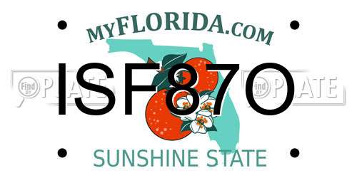 ISF87O Florida License Plate