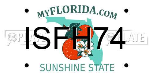 ISFH74 Florida License Plate