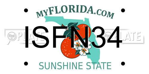 ISFN34 Florida License Plate