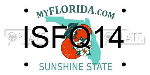 ISFQ14 Florida License Plate
