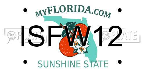 ISFW12 Florida License Plate