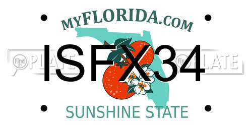 ISFX34 Florida License Plate