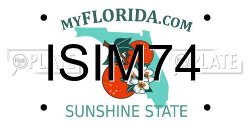 ISIM74 Florida License Plate