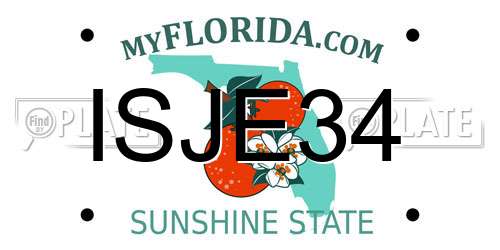 ISJE34 Florida License Plate