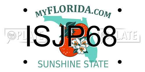 ISJP68 Florida License Plate