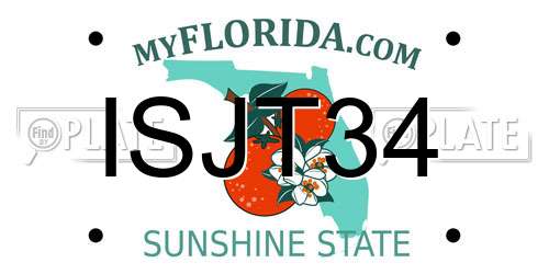 ISJT34 Florida License Plate