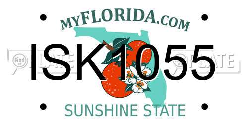 ISK1055 Florida License Plate