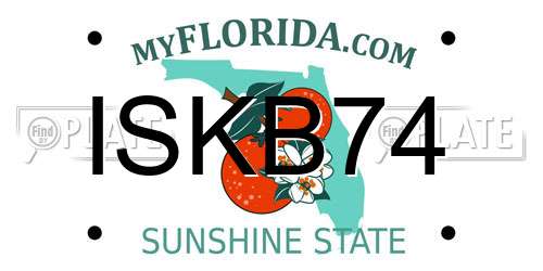 ISKB74 Florida License Plate