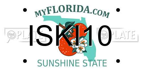 ISKI10 Florida License Plate