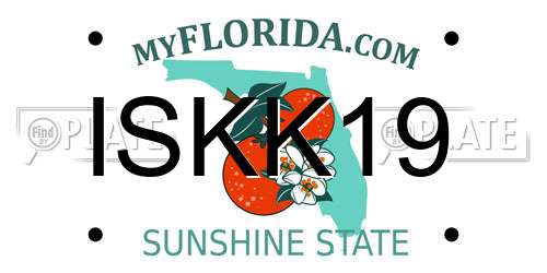 ISKK19 Florida License Plate