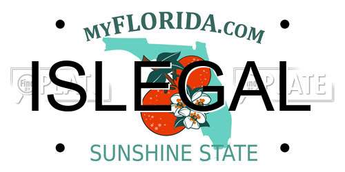 ISLEGAL Florida License Plate