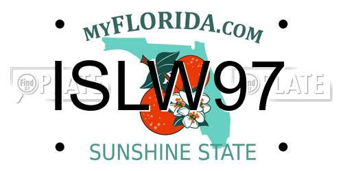 ISLW97 Florida License Plate