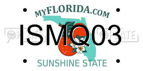 ISMQ03 Florida License Plate