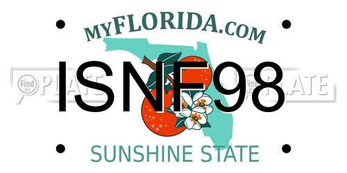 ISNF98 Florida License Plate