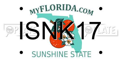 ISNK17 Florida License Plate