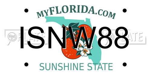 ISNW88 Florida License Plate