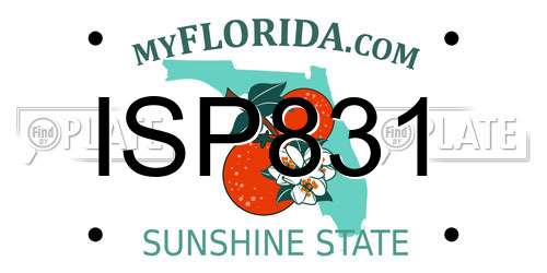 ISP831 Florida License Plate
