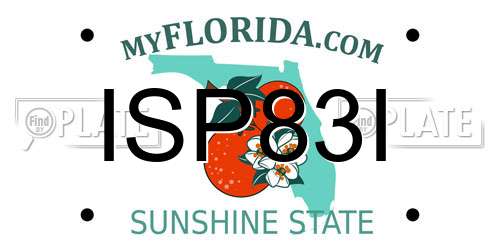 ISP83I Florida License Plate