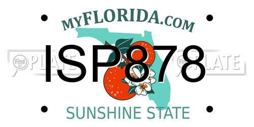 ISP878 Florida License Plate