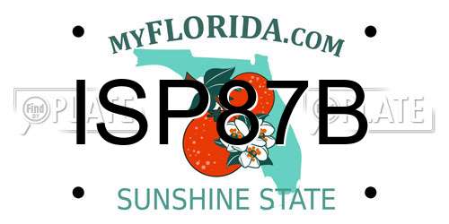 ISP87B Florida License Plate