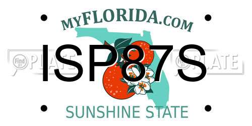 ISP87S Florida License Plate